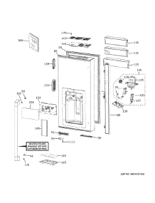 Dispenser Door parts for Ge Bottom-Mount Refrigerator CXE22DP3PDD1 from AppliancePartsPros.com