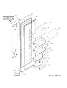 Fresh Food Door parts for Ge Side-By-Side Refrigerator CZS22MP2NBS1 from AppliancePartsPros.com