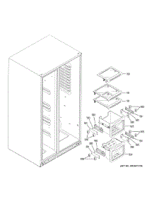 Freezer Shelves parts for Ge Side-By-Side Refrigerator CZS22MP2NBS1 from AppliancePartsPros.com