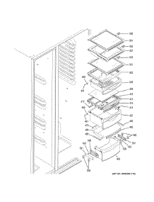 Fresh Food Shelves parts for Ge Side-By-Side Refrigerator CZS22MP2NBS1 from AppliancePartsPros.com