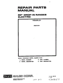 Cover Page parts for Roper Electric Range D5757*0 from AppliancePartsPros.com