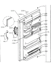 Door Assy parts for Danby Refrigerator D9501S from AppliancePartsPros.com