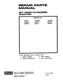 Front Cover parts for Roper Electric Range D9757*0 from AppliancePartsPros.com