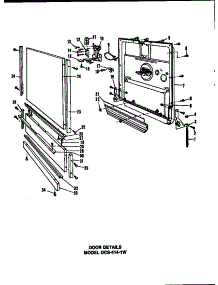 Door Details parts for Caloric Dishwasher DCS-416-1H from AppliancePartsPros.com