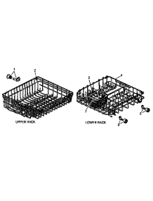 Upper / Lower Rack Parts parts for Caloric Dishwasher DCS550L/P1194802W from AppliancePartsPros.com
