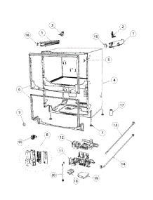 Cabinet parts for  Dishwasher DD24DAX8-99657-A from AppliancePartsPros.com