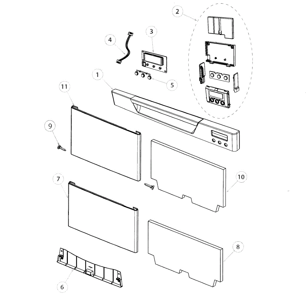 Parts for DD24DCHTX7-88638-A: Control Panel Parts - AppliancePartsPros.com