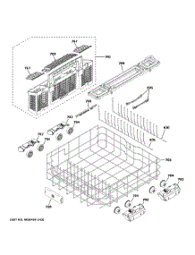 Lower Rack Assembly parts for Ge Dishwasher DDT700SGN4BB from AppliancePartsPros.com