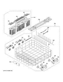 Lower Rack Assembly parts for Ge Dishwasher DDT700SGN8WW from AppliancePartsPros.com