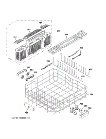 Lower Rack Assembly parts for Ge Dishwasher DDT700SSN0SS from AppliancePartsPros.com