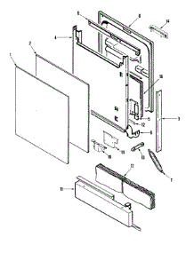 Door parts for Amana Dishwasher DDW261RAB-PDDW261RAB0 from AppliancePartsPros.com