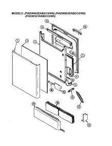 Door (I) parts for Amana Dishwasher DDW361RAB-PDDW361RAB0 from AppliancePartsPros.com