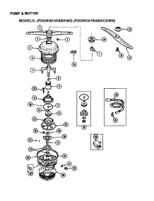 Pump And Motor (Ii) parts for Amana Dishwasher DDW361RAB-PDDW361RAB0 from AppliancePartsPros.com