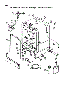 Tub (Ii) parts for Amana Dishwasher DDW361RAC-PDDW361RAC0 from AppliancePartsPros.com