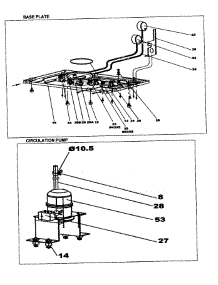 Base Plate / Corculation Pump parts for Danby Dishwasher DDW396W from AppliancePartsPros.com