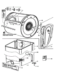 Cabinet / Drum / Inlet Duct parts for  Dryer DE27CW1-96115A from AppliancePartsPros.com