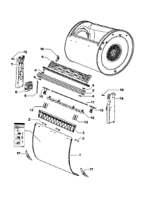 Drum Door parts for  Dryer DE62T27CW2-96168-A from AppliancePartsPros.com
