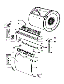 Subdeck Assy / Drum Door Assy parts for  Dryer DE62T27DW1-96126A from AppliancePartsPros.com