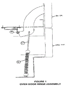 Figure 1 Oven Door Hinge Assembly parts for Davis Range DEBO51SB from AppliancePartsPros.com