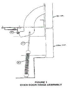 Figure 1 Oven Door Hinge Assembly parts for Davis Range DEBO60SB from AppliancePartsPros.com