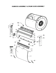 Subdeck & Drum parts for  Dryer DEGX1-96010-A from AppliancePartsPros.com