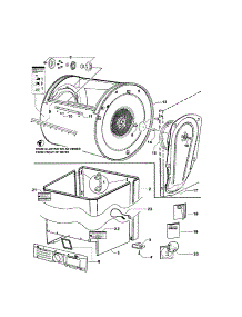 Cabinet / Drum / Inlet Duct parts for  Dryer DEGX2-96102A from AppliancePartsPros.com