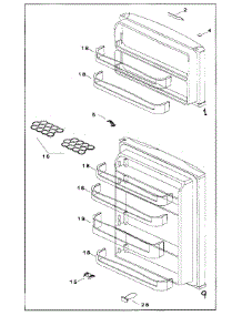 Door Assy parts for Danby Refrigerator DFF8802W from AppliancePartsPros.com