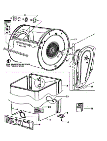 Cabinet / Drum / Inlet Duct parts for  Dryer DG62T27DW1-96127A from AppliancePartsPros.com