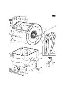 Cabinet / Drum / Inlet Duct parts for  Dryer DG62TGW1-96142A from AppliancePartsPros.com