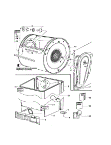 Cabinet / Drum / Inlet Duct parts for  Dryer DGGX1-96011B from AppliancePartsPros.com