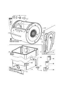 Cabinet / Drum / Inlet Duct parts for  Dryer DGIX2-96106B from AppliancePartsPros.com