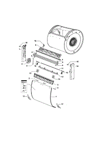 Subdeck / Drum Door parts for  Dryer DGIX2-96106B from AppliancePartsPros.com