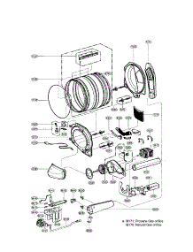 Drum / Motor: Gas Type parts for Lg Dryer DLE2512W from AppliancePartsPros.com