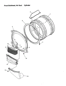 Front Bulkhead, Air Duct / Cylinder parts for Amana Dryer DLE330RA-PDLE330RA from AppliancePartsPros.com
