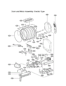 Drum & Motor Assy: Electric Type parts for Lg Dryer DLE7400WE/00 from AppliancePartsPros.com