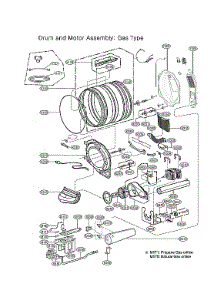 Drum & Motor Assy: Gas Type parts for Lg Dryer DLG3601V/00 from AppliancePartsPros.com