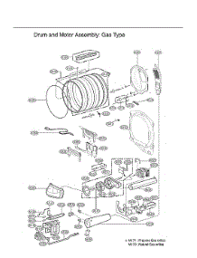 Drum / Motor Assy: Gas Type parts for Lg Dryer DLG7301WE/00 from AppliancePartsPros.com