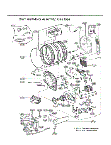 Drum / Motor Assy: Gas Type parts for Lg Dryer DLGX3901W from AppliancePartsPros.com