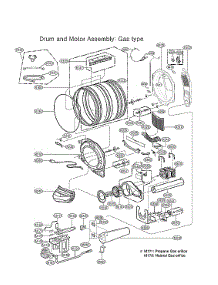 Drum & Motor Assy: Gas Type parts for Lg Dryer DLGX4501B/00 from AppliancePartsPros.com
