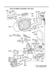 Drum / Motor Assy: Gas Type parts for Lg Dryer DLGX7901BE from AppliancePartsPros.com