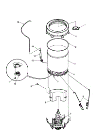 Outer Tub And Pressure Tube parts for Amana Washer DLW330RA-PDLW330RA from AppliancePartsPros.com