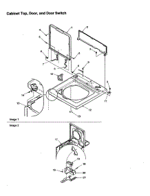 Cabinet Top, Door And Door Switch parts for Amana Washer DLW330RAW-PDLW330RAW from AppliancePartsPros.com