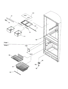 Crisper And Freezer Feature parts for Amana Bottom-Mount Refrigerator DRB1802AC-PDRB1802AC0 from AppliancePartsPros.com