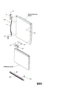 Door Handles And Accessories parts for Amana Bottom-Mount Refrigerator DRB1802AW-PDRB1802AW0 from AppliancePartsPros.com