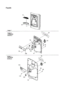 Facade parts for Amana Side-By-Side Refrigerator DRS246RBW-PDRS246RBW0 from AppliancePartsPros.com