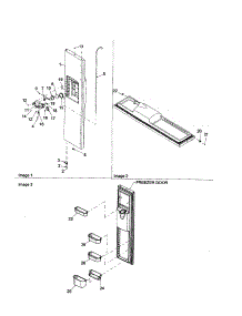 Freezer Door parts for Amana Side-By-Side Refrigerator DRSE663BW-PDRSE663BW0 from AppliancePartsPros.com