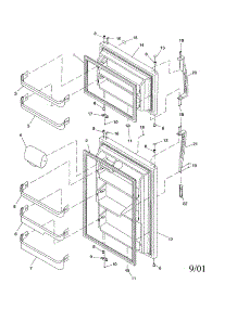 Door, Handles And Shelf Assemblies parts for Amana Top-Mount Refrigerator DRT2102BW-PDRT2102BW0 from AppliancePartsPros.com