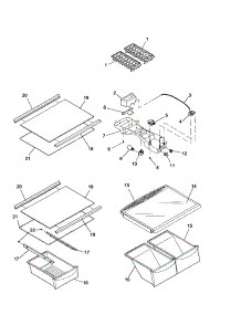 Refrigerator Shelving / Light parts for Amana Top-Mount Refrigerator DRTE801BW-PDRTE801BW0 from AppliancePartsPros.com