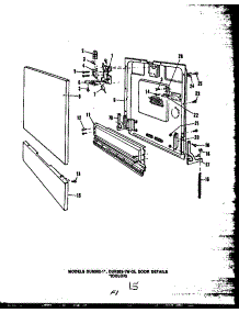 Door Details (Dus202-1W) (Dur202-1W-Ol) (Dus202-1H) (Dus202-1A) (Dus202-1C) (Dus202-1L) parts for Caloric Dishwasher DUS202-1W from AppliancePartsPros.com