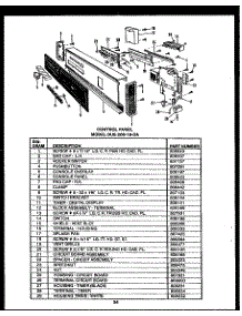 Control Panel (Dus208-19-Oa) parts for Caloric Dishwasher DUS205-19-OA from AppliancePartsPros.com